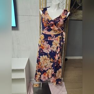 London Times Floral Navy Dress